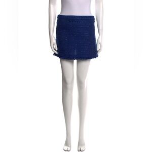 Alice + Olivia Elana Tweed Mini Skirt – Blue